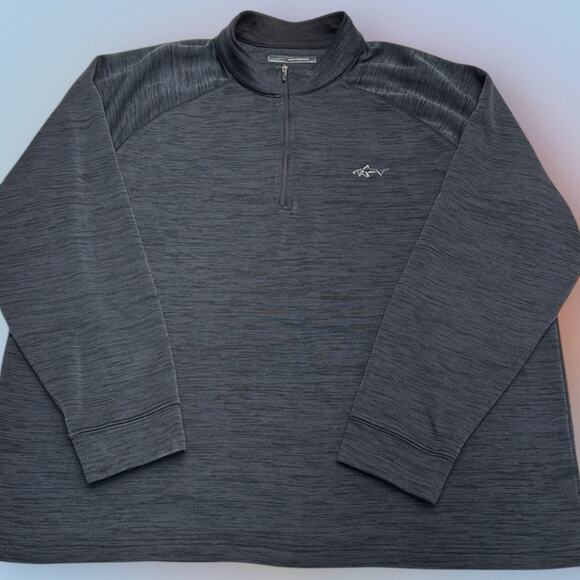 GREG NORMAN SHARK Men’s XXL Gray Black 1/4 Zip Sweatshirt - Picture 2 of 3